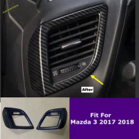 Dashboard Left + Right Side Air Conditioner Outlet AC Vents Decoration Frame Cover Trim Fit For Mazda 3 2017 2018 Accessories