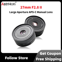 AstrHori 27mm F2.8 II Large Aperture APS-C Manual Lens Compatible with Fuji Fujifilm X-Mount Mirrorless Camera X-E2 X-E3 X-A1