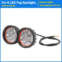 Led Headlight Lamp Super Bright Scooters 6 LED Fog Spotlight Electric Scooter Working Spot Light 12-80V Universal Scooters Spot
