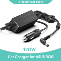 KFD Laptop Charger DC Adapter 12V-24V Car Charger for ASUS ROG GL551JW GL553VD GL553VW G550 19V 6.32A 120W Power Cable