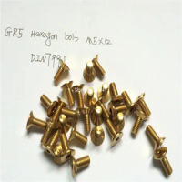 GR5 titanium golden chain ring bolt 100 pieces, M8*6.5mm GOLD Ti, grade 5