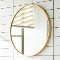 北歐衛生間浴室鏡化妝鏡廁所洗手間衛浴鏡壁掛鏡子大圓鏡裝飾鏡子
