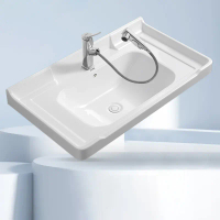 40 50 60 70 80CM Bathroom sinki toilet Rectangle White Ceramic Countertop Wall Hung Basin Sink Ceram