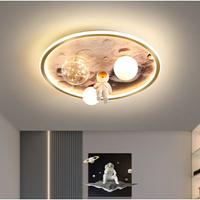 110v創意款房LED吸頂燈宇航員太空人星球燈房間月球簡約led臥室燈