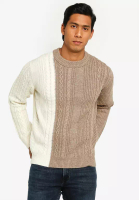 French Connection Cable Rib Colourblock Jumper