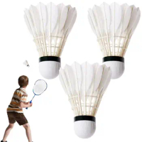 Duck Feather Shuttlecocks 3pcs White Shuttlecock Feather Training Balls Duck Feather Badminton Shuttlecocks Highly Stable