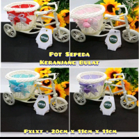 1pcs Pot Bunga Pot Sepeda Keranjang Bulat
