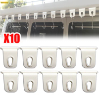 10Pcs White Awning Hook Easy to Install Shoes Cap Hanger Organizer Rack Hook For RV Caravan Camper Outdoor Travel Dry Clothes