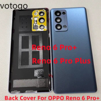 Repair Back Cover Glass For OPPO Reno 6 Pro+ / Reno6 Pro Plus 5G Rear Battery Door Housings with Camera Lens Frame Replacement