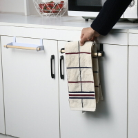 單桿門背式毛巾架無痕抹布掛架廚房多用途櫥柜門置物架擦桌布掛鉤