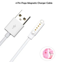 Magnetic Charging Cable USB 2.0 Male to 4 Pin Pogo Magnetic Charger Cable Cord For Smart Watch GT88 G3 KW18 Y3 KW88 GT68