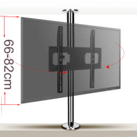 BG11-M NEW Rotate 23-55 Inch Stainless Steel LCD TV Stand Mount Bracket in Partition Wall Height Adjust 66-82cm