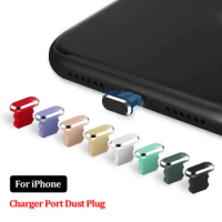 2 Pcs Dust Plug For iPhone 13 12 11 Pro Max X 6 7 8 Plus SE 2022 Metal Charging Port Dust Plug For iPhone 14 Pro Max Accessories