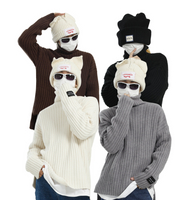 FINDSENSE X 男韓基礎款純色打底衫韓版高領套頭毛衣打底純色簡約寬衛衣外套