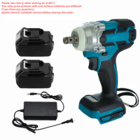 18V Brushless Cordless Electric Impact Wrench Rechargeable 1/2 inch Wrench Power Tools Compatible for Makita 18V Battery