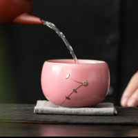 【南山居】汝瓷豬油凍鋦釘禪定主人杯-粉(品茗杯/茶杯)
