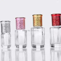3ml 6ml 10ml 12ML Octagonal Glass Bottle with Lid, Aroma Roll on Bottle, Perfume Roller Bottles, Essential Oil Packaging F922