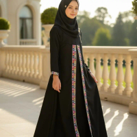 HanaBalQuesKids Gamis Anak Perempuan Renata Umur 3-13 Tahun Set Kerudung Baju Muslim Mewah Bahan Bla