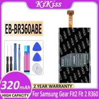 320mAh KiKiss Battery EB-BR360ABE EB-BR365ABE for Samsung Gear Fit2 Pro Fitness SM-R365 R365 Gear Fit 2 Pro/Fit2 Fit 2 R360