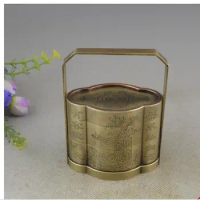 copper Favorites Imitate ancient Classic handicraft decoration snack box small lunch box blessing food box