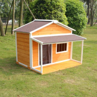 Solid wood dog house outdoor rain proof outdoor pet kennel summer general dog house large dog kennel wooden dog cage
