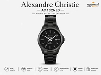 Alexandre Christie Primo AC 1026 LD Jam Tangan Wanita Elegan Black Stainless Steel Strap 34mm Quartz