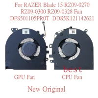 New Original Laptop CPU GPU Cooling Fan For RAZER Blade 15 RZ09-0270 RZ09-0300 RZ09-0328 Fan D FS501105PR0T DDS5K121142621 DC5V