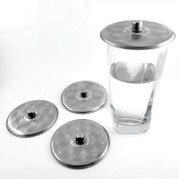 Tutup Gelas Stainless Bulat / Penutup Gelas Cangkir Mug Besi / Alat Tutup Gelas Stenlis Ringan Kuat