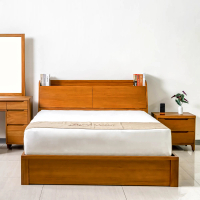 【Mahogany 瑪荷尼家具】全原木 桃花心木 米蘭5尺箱型床T3(雙人床架、床箱)