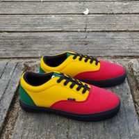Merah putih hijau Hitam reggae regie Rasta VANS ERA รองเท้าลำลองสีแดงสีเหลืองสีเขียว jamaica Fox สีข