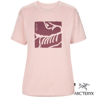 Arcteryx 始祖鳥 女 LOGO 短袖休閒 Tee 沙漠粉/丘比特紫
