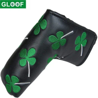 Golf Blade Putter Head cover Head Cover for Golf Clubs,Lucky Clover Putter Head Cover for Golf Clubs Men,White PutterCover Blade