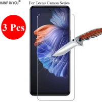 3 Pcs/Lot For Tecno Camon 20 19 Neo 18 18T 18i P Pro 18P Premier 9H 2.5D Tempered Glass Screen Protector Film + Clean Tools