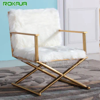 Stainless Steel Lounge Furry High Chair White Sex Sofa Chair Designs Single Seat Lounge Leisure Chairs