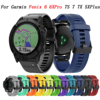 26 20 22mm Silicone Wristband For Garmin Fenix 6 6X Pro 5 5S 5X Plus 3HR Fenix7 7X Quick Release Watch Easyfit Wrist Band Strap