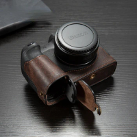 For Canon eos r rp Camera Bodysuit EOS R Genuine Leather Camera Case Handle Half Bag