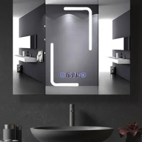 Smart Bathroom Mirror Cabinet Bathroom Wall-Mounted Storage Cabinet LED Light Mirror Smart Bathroom Cabinet Mirror