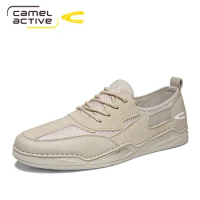 Camel Active New Men's Casual Shoes Leather Spring/Autumn Business Wedding Wild Retro Lace-up Breathable Men Shoes