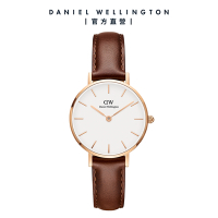 Daniel Wellington DW 手錶 Petite St Mawes 28mm棕色真皮皮革錶 DW00100231