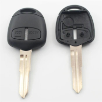 FLYBETTTER OEM 10Pcs 2Button Transponder Remote Key Shell For Mitsubishi Pajero Grandis Outlander Right Blade