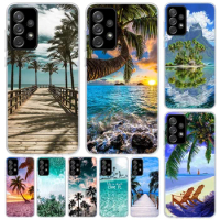 Summer Beach Sunset Sea Palm Tree Cover For Samsung Galaxy A51 A50 A71 A70 Phone Case A21S A31 A41 A10 A20E A30 A40 A01 A11 A6 A