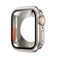 【秒變ultra】適用ApplewatchS9_8_7蘋果手錶全包保護殼膜一體6_5全包-鈦色iwatch s7/s8/s9 45mm