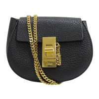 【二手名牌BRAND OFF】Chloe 克羅伊 黑色 牛皮 DREW MINI BAG 迷你 肩背包