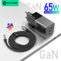 65W GaN USB-C Power Adapter, PD65W PPS 45W for Type-C Laptops MacBook iPad iPhone 13/12 /11 Samsung Mibook,QC3.0/SCP For P40/30