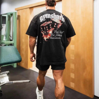 Áo Thun Cotton Thường Ngày Dáng Rộng Cho Nam, Gymshark, Cổ Tròn, Tay Ngắn, Thích Hợp Cho Nam Và Nữ