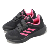 【adidas 愛迪達】童鞋 Tensaur Run 2.0 CF K 中童 黑 粉 魔鬼氈 運動鞋 小朋友 愛迪達(IF0366)