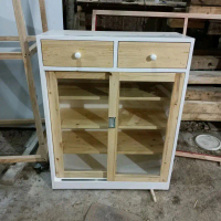 LEMARI SEPATU PINTU GESER/RAK SEPATU KAYU JATI BELANDA