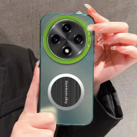 LA-Casing For OPPO Reno 12F 5G CPH2637 With Magnetic Self Adhesive Sticker Electroplate IMD Case Cov