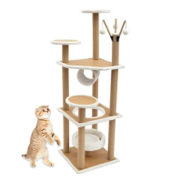 Wooden Cat Tree House for Claiming