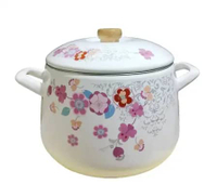 Panci Enamel tebal dengan Tutup Diameter 22 cm motif tipe 1